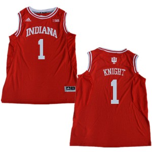 Mens Indiana Hoosiers Bob Knight #1 Basketball Red Jerseys 734881-247