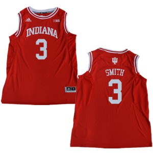 Mens Indiana Hoosiers Justin Smith #3 Red Basketball Jersey 613928-662