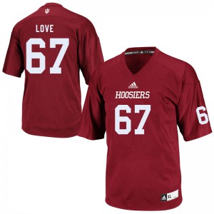 Mens Indiana Hoosiers Christian Love #67 Crimson Stitched Jerseys 865300-559