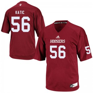 Men's Indiana Hoosiers Mike Katic #56 Stitched Crimson Jersey 354855-695