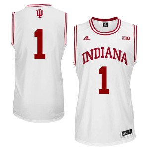 Mens Indiana Hoosiers Aljami Durham #1 White Official Jersey 160629-760