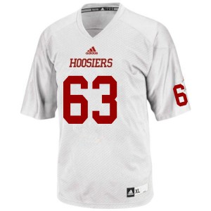 Mens Indiana Hoosiers Andy Buttrell #63 White University Jersey 243939-356