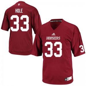 Men's Indiana Hoosiers Connor Hole #33 Crimson Official Jersey 405964-365