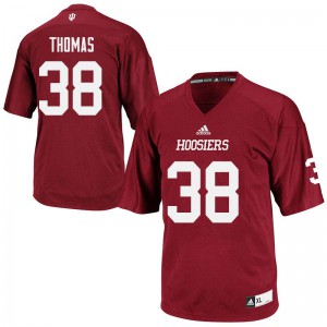 Men's Indiana Hoosiers Connor Thomas #38 Stitched Crimson Jersey 884353-329