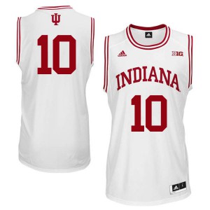 Mens Indiana Hoosiers Johnny Jager #10 Stitched White Jersey 842640-791