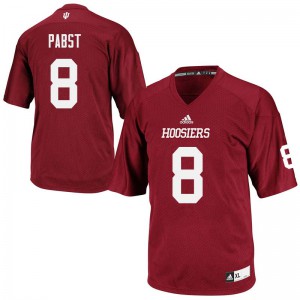 Mens Indiana Hoosiers Johnny Pabst #8 College Crimson Jersey 749196-836