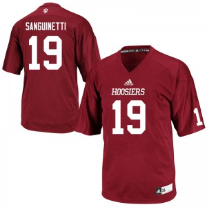 Mens Indiana Hoosiers Josh Sanguinetti #19 Stitched Crimson Jersey 785987-152