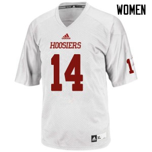 Women Indiana Hoosiers Andre Brown Jr. #14 University White Jerseys 209543-737