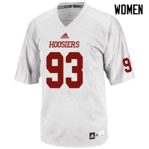 Women Indiana Hoosiers Charles Campbell #93 White NCAA Jersey 625086-140