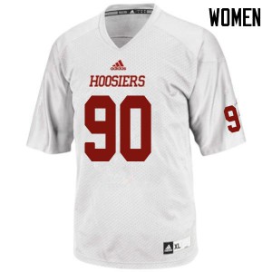 Women Indiana Hoosiers Connor Schneider #90 White College Jerseys 212994-464