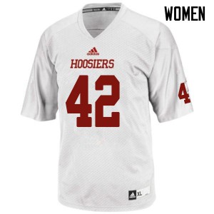 Women Indiana Hoosiers Ethan Cooper #42 White College Jersey 213880-984