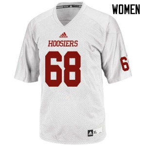 Women's Indiana Hoosiers Hunter Littlejohn #68 White Football Jersey 415027-170