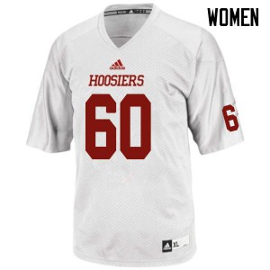 Women Indiana Hoosiers Jacob Limbach #60 Official White Jerseys 254278-756