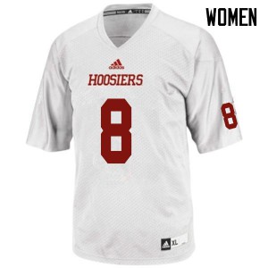 Women's Indiana Hoosiers Johnny Pabst #8 White University Jerseys 384356-628