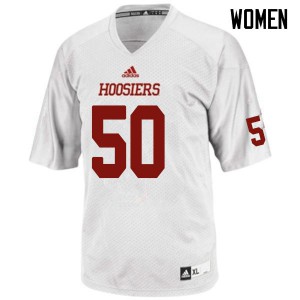 Womens Indiana Hoosiers Joshua Brown #50 Embroidery White Jerseys 865005-389