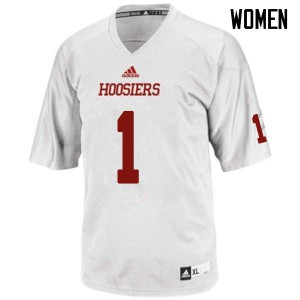 Womens Indiana Hoosiers Juwan Burgess #1 Football White Jersey 969291-238