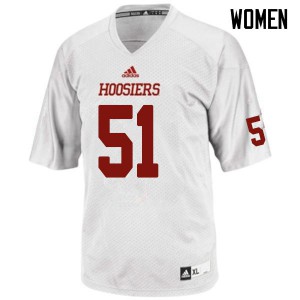 Womens Indiana Hoosiers Mike Barwick Jr. #51 Stitched White Jersey 294126-469
