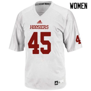 Women's Indiana Hoosiers T.D. Roof #45 Embroidery White Jersey 594553-722
