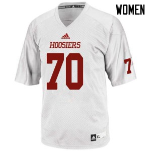 Womens Indiana Hoosiers Zenden Dellinger #70 White Football Jerseys 114330-982