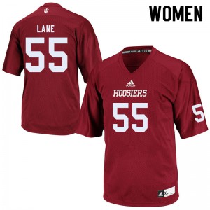 Women's Indiana Hoosiers Luke Lane #55 Stitch Crimson Jerseys 300794-412