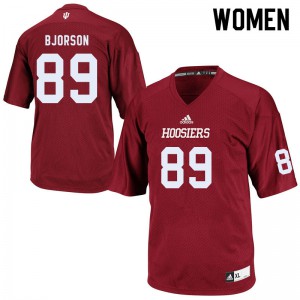 Women Indiana Hoosiers Matt Bjorson #89 Crimson Football Jerseys 587857-434