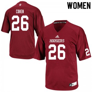 Women Indiana Hoosiers Gabe Cohen #26 NCAA Crimson Jerseys 246505-101