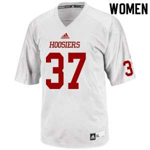 Women Indiana Hoosiers Ty Wise #37 Stitched White Jerseys 877472-573
