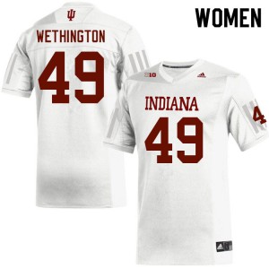 Women's Indiana Hoosiers Brett Wethington #49 Football White Jersey 706322-873