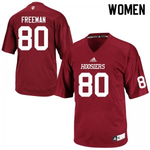 Women's Indiana Hoosiers Chris Freeman #80 Crimson Official Jerseys 894745-953