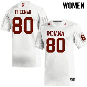 Women Indiana Hoosiers Chris Freeman #80 Football White Jersey 555457-384