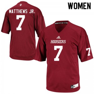 Women Indiana Hoosiers D.J. Matthews Jr. #7 High School Crimson Jersey 448953-889