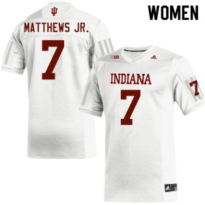 Women Indiana Hoosiers D.J. Matthews Jr. #7 Official White Jersey 881600-509