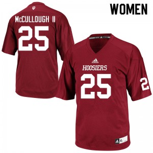 Women's Indiana Hoosiers Deland McCullough II #25 Embroidery Crimson Jersey 114828-801