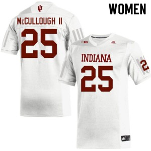 Women's Indiana Hoosiers Deland McCullough II #25 White College Jerseys 722603-429