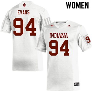 Womens Indiana Hoosiers James Evans #94 Embroidery White Jersey 128949-341