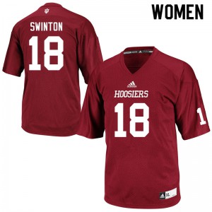 Women's Indiana Hoosiers Javon Swinton #18 NCAA Crimson Jersey 767118-922