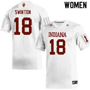 Women's Indiana Hoosiers Javon Swinton #18 White Stitch Jerseys 401859-230