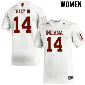 Women's Indiana Hoosiers Larry Tracy III #14 White High School Jerseys 392007-104