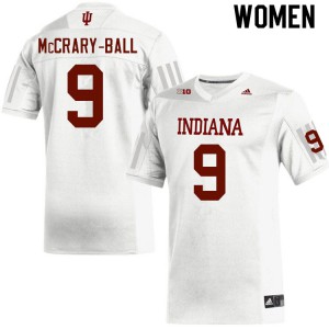 Women's Indiana Hoosiers Marcelino McCrary-Ball #9 White Football Jersey 533802-527
