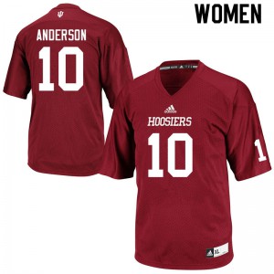 Women Indiana Hoosiers Ryder Anderson #10 Crimson Player Jersey 606392-882
