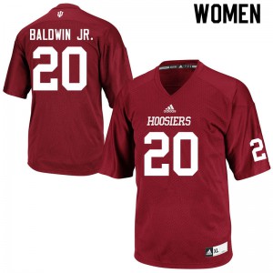 Women's Indiana Hoosiers Tim Baldwin Jr. #20 Football Crimson Jersey 159059-345