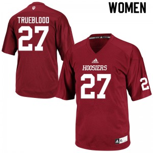 Women's Indiana Hoosiers Xavier Trueblood #27 Football Crimson Jerseys 897887-791
