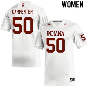 Women Indiana Hoosiers Zach Carpenter #50 White Alumni Jerseys 745694-697