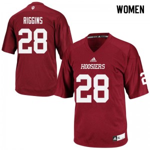 Women's Indiana Hoosiers A'Shon Riggins #28 Crimson College Jerseys 299762-290