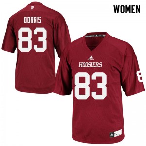 Womens Indiana Hoosiers Austin Dorris #83 Football Crimson Jerseys 645539-231