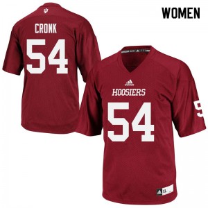 Womens Indiana Hoosiers Coy Cronk #54 Crimson Official Jerseys 574461-855