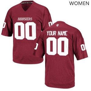 Women Indiana Hoosiers Custom #00 Crimson Football Jersey 108990-767