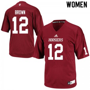 Women Indiana Hoosiers Da'Shaun Brown #12 University Crimson Jerseys 139529-295