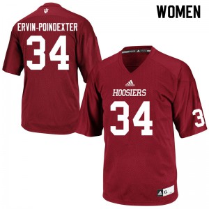 Women's Indiana Hoosiers Davion Ervin-Poindexter #34 Crimson NCAA Jerseys 513624-945