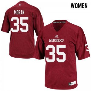 Womens Indiana Hoosiers Jack Moran #35 Official Crimson Jerseys 352760-471